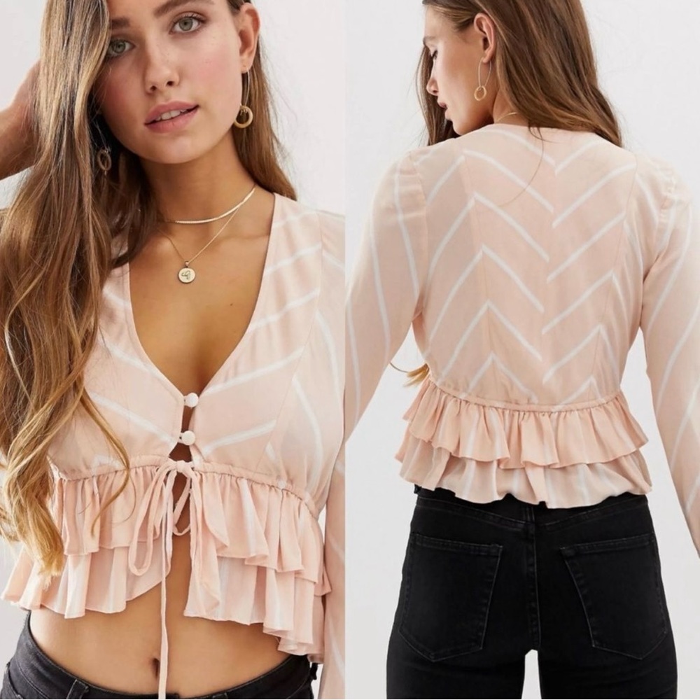 Free People Samifran Long sleeve Top in Peach